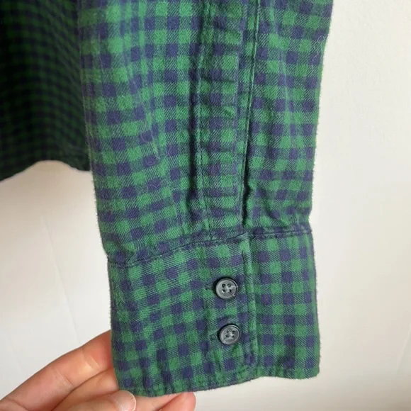 Eddie Bauer Flannel Green & Blue Gingham Women’s Size Small - Picture 7 of 14